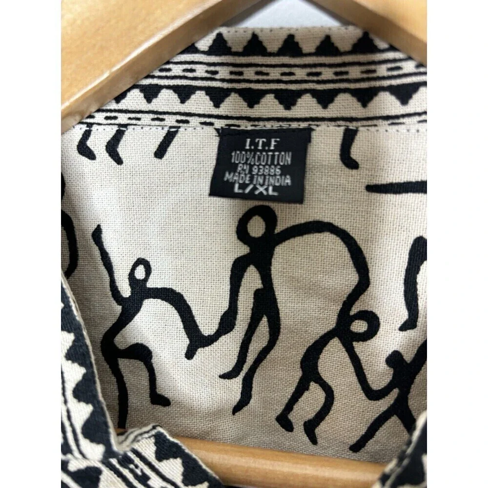 VTG Sam Hilu Art to Wear Jacket Reversible Tribal Button Up Women’s Size L/XL